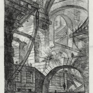 Giovanni Battista Piranesi, Le Carceri d'Invenzione (Les prisons de l'invention), Planche XVIII, 1760, auf schwerem Baumwollleinen, ca.