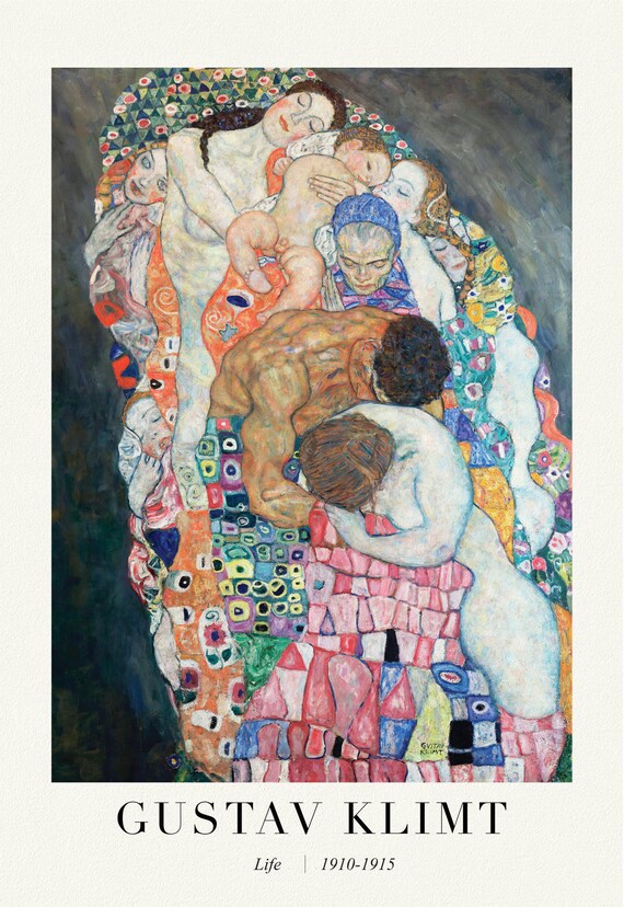 Gustav Klimt 16, Life (1910-1915), art print (giclee) on durable cotton canvas, 50 x 70 cm or 20x25" approx.