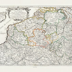 Países Bajos: Giovanni Giacomo de Rossi, Provincie Meridionali de Paesi Bassi,( Países Bajos), 1692, mapa, 50 x 70 cm o 20x25" aprox.