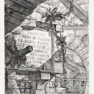 Giovanni Battista Piranesi, Le Carceri d'Invenzione (Les prisons de l'invention), Planche XX, 1760, auf schwerem Baumwollleinen, ca.