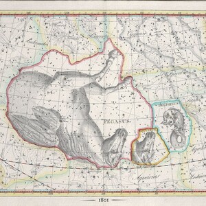 Celestial IX, 1801, Bode auth., map on heavy cotton canvas, 50 x 70cm, 20 x 25" approx.