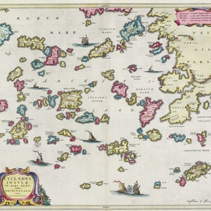 Mediterraneo, Grecia, Cicladi Insvlae, 1665, Bleau auth.