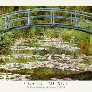 Claude Monet 60, Le Pont Japonaise, Giverney, 1899, Kunstdruck (Giclee) auf strapazierfähiger Baumwollleinwand, 50 x 70 cm oder 20x25" ca.