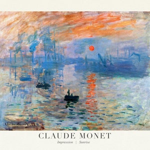 Claude Monet 77, Impression Sunrise, 1872, Kunstdruck (Giclee) auf strapazierfähiger Baumwollleinwand, 50 x 70 cm oder 20x25" ca.