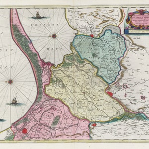 Polonia: Polonia, Tractvvm Borvssiae... nova et elaboratissima , mapa sobre lienzo pesado de algodón, 50 x 70 cm