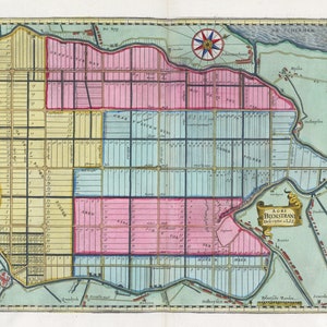 Países Baixos, Agri Biemstrani descriptio 1665, Blaeu auth., mapa em tela de algodão grosso, 50 x 70 cm