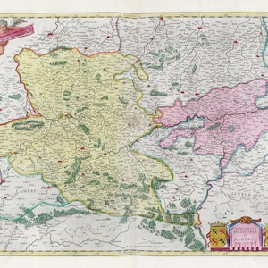 Pays-Bas, Comitatvvm Hannoniae Et Namvrci Descriptio,1665, Blaeu auth.