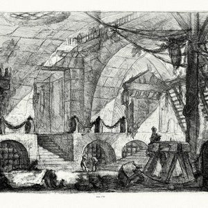 Giovanni Battista Piranesi, Le Carceri d'Invenzione (Les prisons de l'invention), Planche XI, 1760, auf schwerem Baumwollleinen, ca.