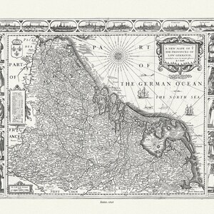 Pays-Bas: Basse Allemagne, Nouvelle carte des XVIIe provinces, 1676, Speed authore, carte sur toile de coton durable, 50 x 70 cm ou 20x25 » env.