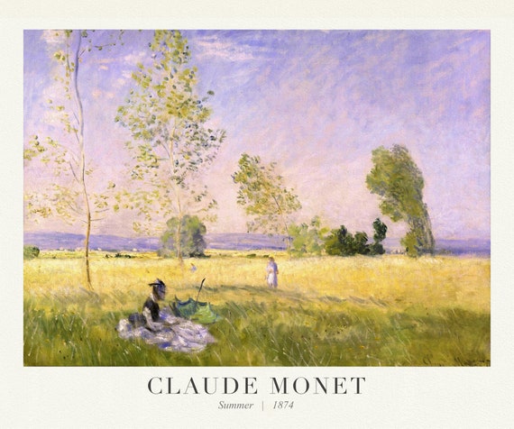 Claude  Monet 76, Summer, 1874, art print (giclee) on durable cotton canvas, 50 x 70 cm or 20x25" approx.