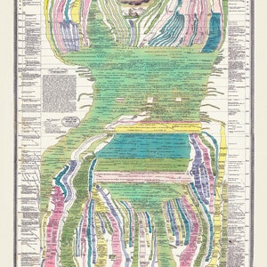 Italia: Grand' Albero Genealogico Storico Dei Popoli Italiani, Flocchi authore, 1826, mapa sobre lienzo de algodón, 50 x 70cm, 20 x 25" aprox.