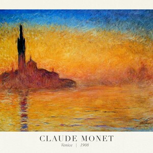 Claude Monet 62, Venedig, 1908, Kunstdruck (Giclee) auf strapazierfähiger Baumwollleinwand, 50 x 70 cm oder 20x25" ca.