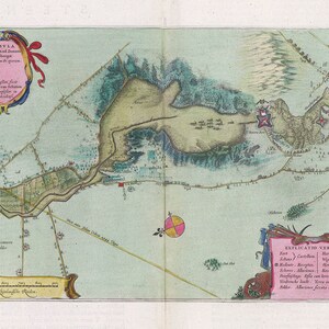 Low Countries, Tabvla Bergarum ad Zomam Stenbergae, 1665, Blaeu auth., Karte auf schwerer Baumwollleinwand, 50 x 70 cm