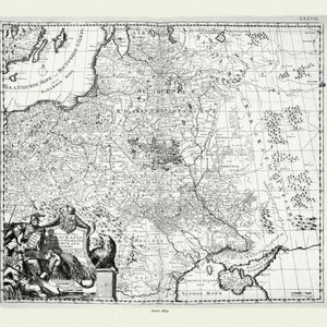 Polonia: Russkoe izdanie karty Pol'shi Allarda. Str. 24, 1899, mapa sobre lienzo de algodón pesado, 22x27" aprox.