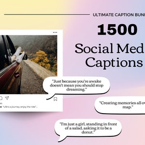1500 Ultimate Social Media Captions, Caption Catalog, Instagram Captions, Birthday WisheS