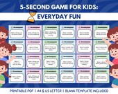 5 Second Game for Kids Printable | Everyday Theme | 150 Question Cards | A4 & US Letter | Classroom Brain Break | Family Game Night