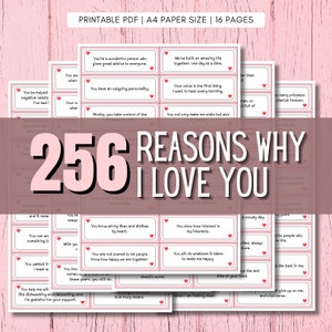256 Gründe, warum ich dich liebe Printable | Einmachglas | Druckbare Liebesnotizen | Freund Valentine Geschenk | Liebesdöschen | Glas der Liebe