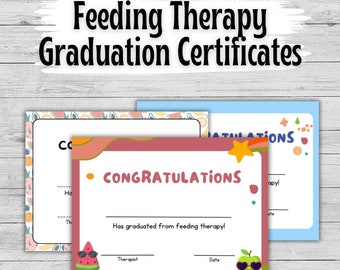 Feeding Therapy Graduation Certificates, Feeding Therapy Resources, Feeding therapy printable