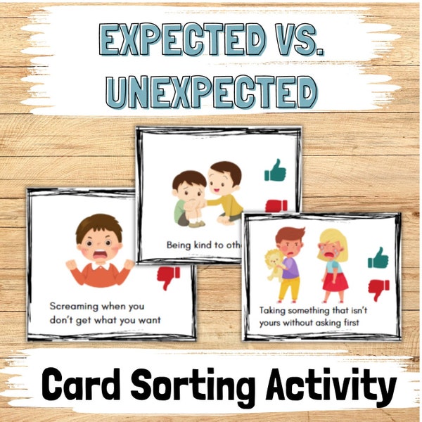 Expected vs. Unexpected Behavior Sorting Cards