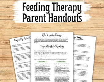 Feeding Therapy Parent Handouts, Feeding therapy resource, Feeding therapy printable