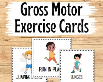 Gross Motor Exercise Cards; Gross Motor Exercise Pocket Dice Cards; Exercise Cards for Kids