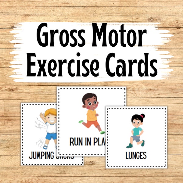 Gross Motor Exercise Cards; Gross Motor Exercise Pocket Dice Cards; Exercise Cards for Kids