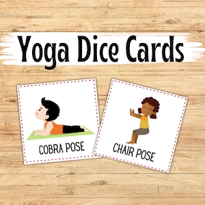 Yoga-Kartenaktivität; Druckbare Yoga Pose Karten; Yoga Pocket Würfelkarten; Yoga für Kinder