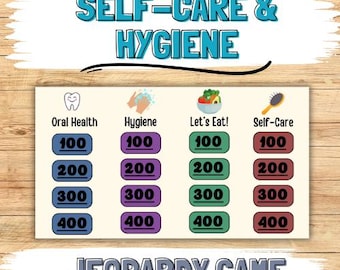 Life Skills Self-Care Jeopardy Style Game, Occupational Therapy ADL Game for Teens, Hygiene Game for Teens and Young Adults,