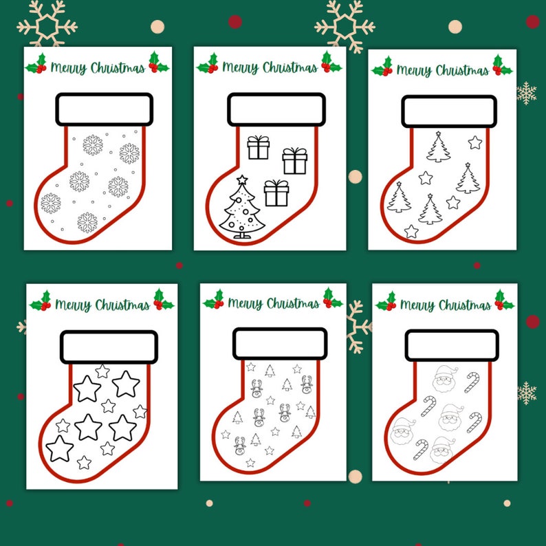 Printable Christmas Stocking Template; Kids Christmas Stocking Coloring ...