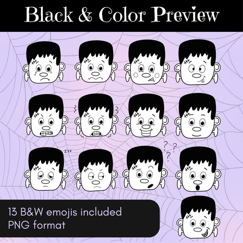 Frankenstein Emoji Clip Art, Frankenstein Emotion Clip Art, Halloween ...