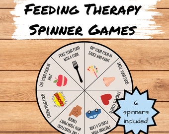 Feeding Therapy Spinner Games, Feeding therapy resources, feeding therapy games, feeding therapy activities, feeding therapy printables