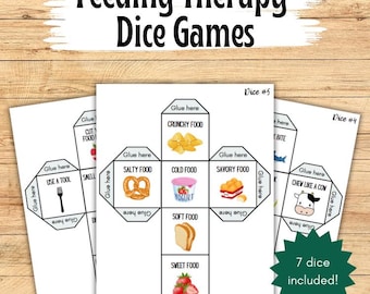 Feeding Therapy Dice Games, Feeding therapy resources, feeding therapy games, feeding therapy activities, feeding therapy printables
