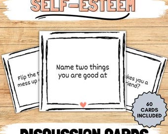 Printable Self-Esteem Discussion Cards for Kids and Teens