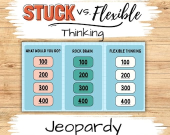 Stuck vs. Flexible Jeopardy Game; Social Emotional Learning Jeopardy Game, Occupational Therapy Game for kids, Digital Social Skill Game