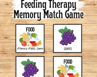 Feeding Therapy Food Memory Match Game, Feeding therapy activity, feeding therapy food game, No prep feeding therapy