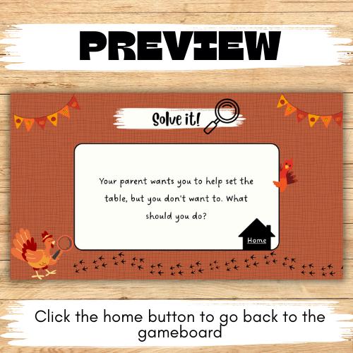 Thanksgiving Digital Social Skill Game, Thanksgiving Social Emotional ...