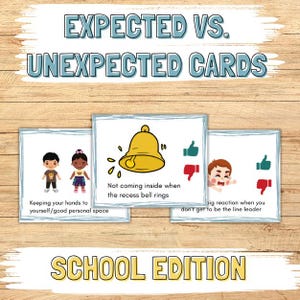 Schule erwartetes vs. Unerwartetes Verhalten Sortierkarten, Ergotherapie Aktivität, sozial emotionale Lernkarten, Aktivität für soziale Fähigkeiten