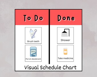 To Do/Done Visual Schedule, ADL visual schedule, Daily Routine Chart, Daily Routine for Brain Injury, Memory Aid, Occupational Therapy