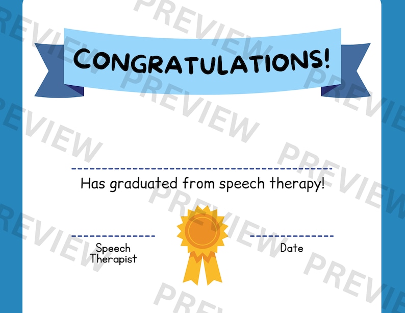 Speech Therapy Graduation Certificates; Pediatric Speech Therapy ...