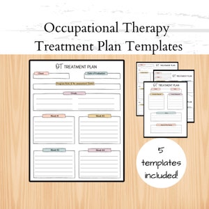 Occupational Therapy Treatment Plan Templates; Pediatric OT Treatment Plans
