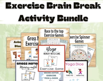 Gross Motor Exercise/Brain Break Activity Bundle, Kid's Fitness Bundle, Kid's Exercise Bundle, Movement Break Games, Exercise Games for Kids
