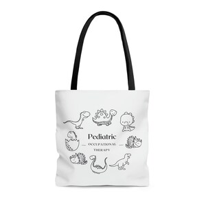 Pediatric Occupational Therapy Tote Bag, Dinosaur OT bag, OT gift, Pediatric COTA gift, Occupational Therapist Gift