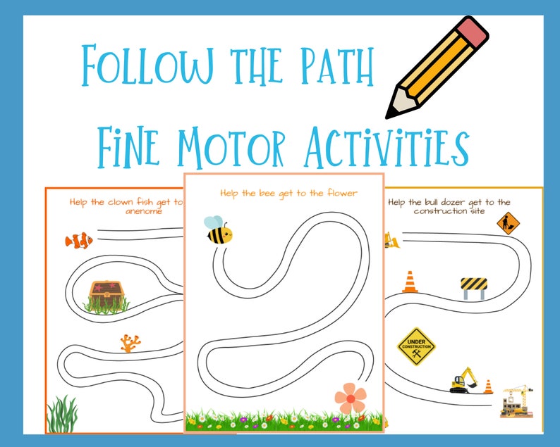 Trace the Path Worksheets, Path Tracing, Pencil Control Worksheet