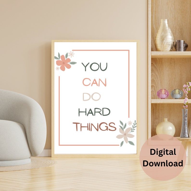 You Can Do Hard Things Wall Art, Therapy Wall Art, Therapy Office Decor ...