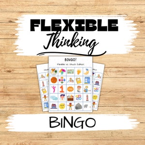 Flexibles Denken Bingo, flexibel vs festgefahrenes Denkspiel, SEL-Spiel, Ergotherapie SEL-Spiel, sozial emotionale Lernaktivität