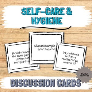 Life Skills Self-Care/Hygiene Printable Discussion Cards, ADL Game for Teens, Hygiene activity for teens, Occupational therapy cards