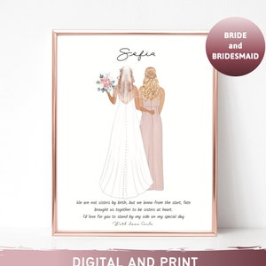 Presente personalizado para madrinha, estampa para madrinha, presente de casamento para noiva, presente de casamento para melhor amiga, madrinha personalizada