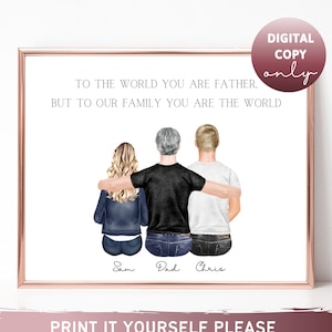 Fathers day gift from daughter Personalized gift Custom Gifts for Dad Birthday Gift Father Son print Father Daughter portrait Christmas Gift