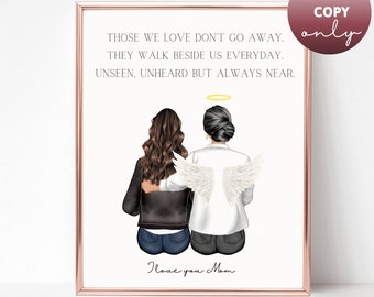 Mother Memorial Gift Mother In Heaven Mom Memorial Print Remembrance Gift Sympathy Gift Mom in heaven Bereavement Gift Family Memorial