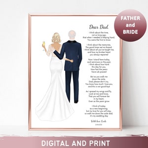 Father of the Bride Gift Personalized Gift Father of the Bride Print Gift for Dad Wedding Gift Wedding Keepsake Wedding Print Wedding Card